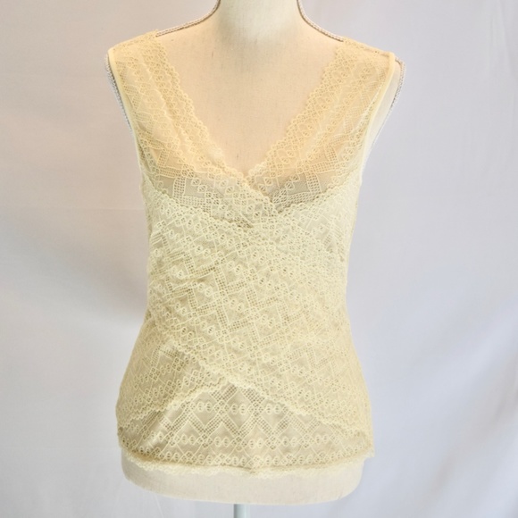 BEBE banded lace tank top - Picture 1 of 4